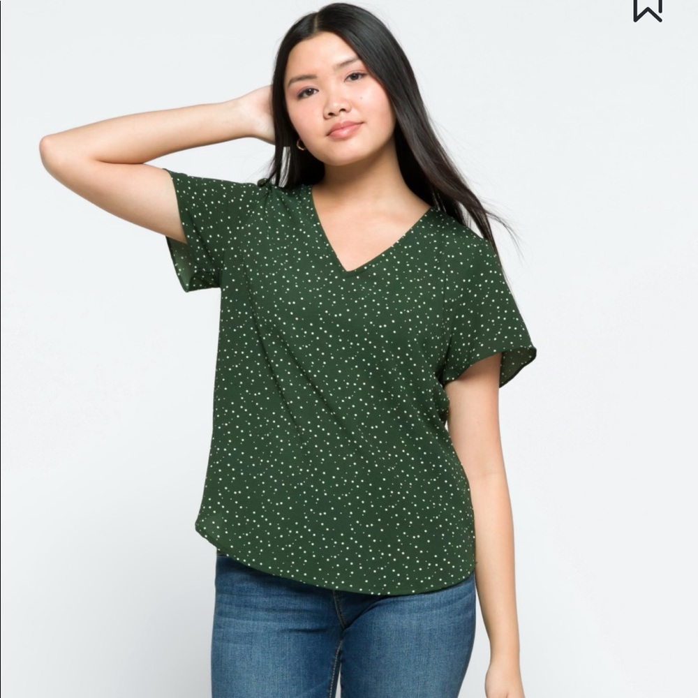 Zari V-neck flutter sleeve blouse